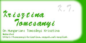krisztina tomcsanyi business card